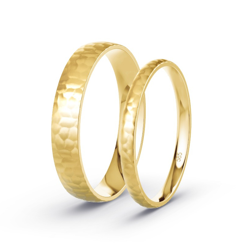 Obrączki ślubne Żółte złoto -  diamentem - Model N°1749