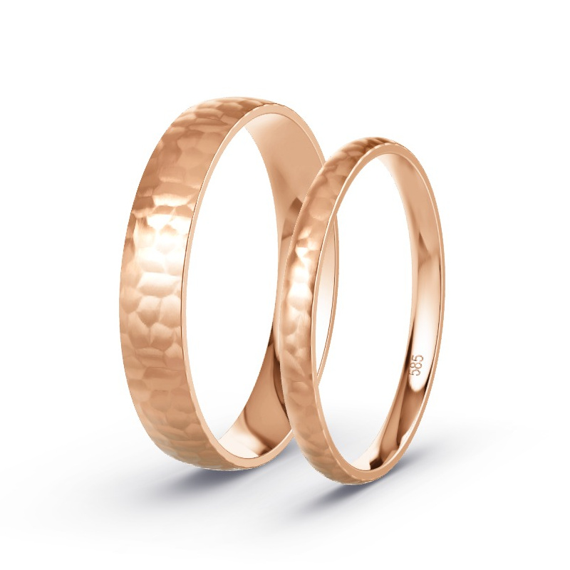 Obrączki ślubne Czerwone złoto -  diamentem - Model N°1749