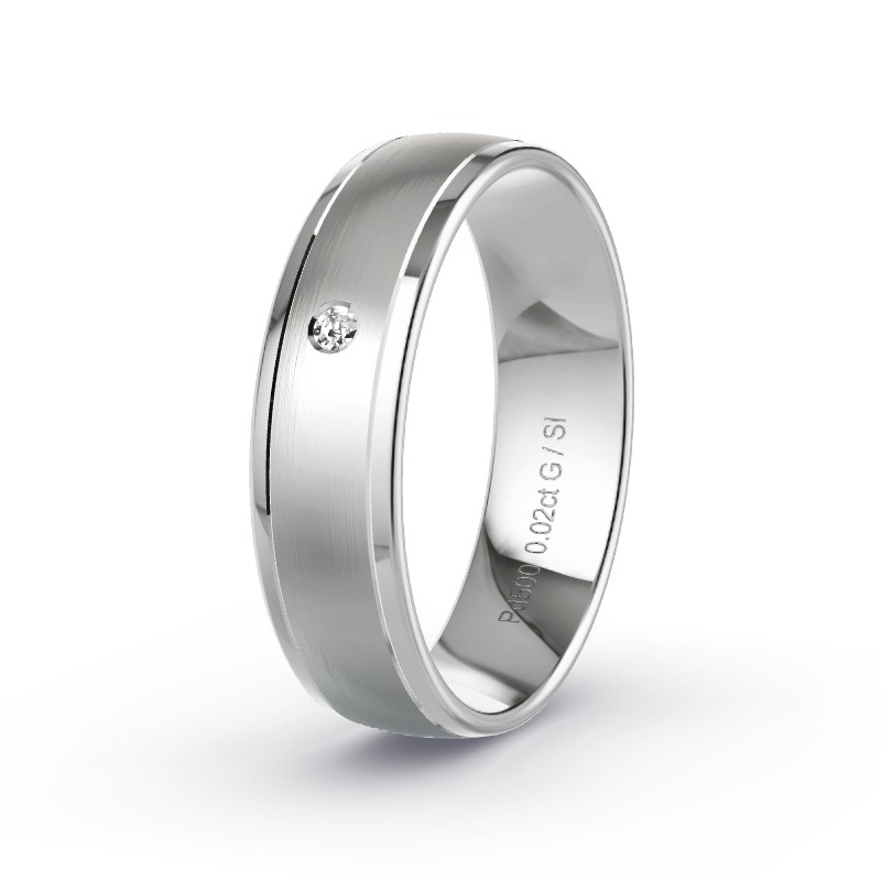 Obrączka ślubna Pallad - 0.02 ct diamentem - Model N°2167 Obrączka ślubna Pallad - 0.02 ct diamentem - Model N°2167