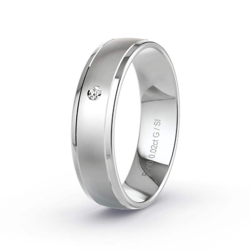 Obrączka ślubna Platyna - 0.02 ct diamentem - Model N°2167 Obrączka ślubna Platyna - 0.02 ct diamentem - Model N°2167