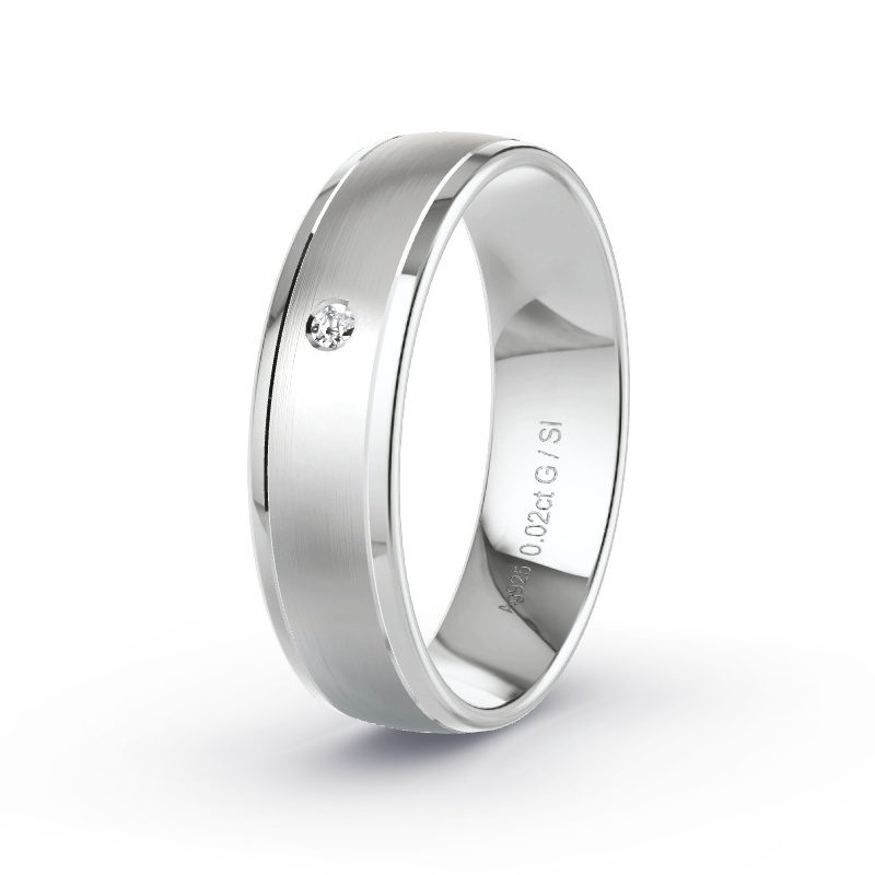 Obrączka ślubna Srebro - 0.02 ct diamentem - Model N°2167 Obrączka ślubna Srebro - 0.02 ct diamentem - Model N°2167