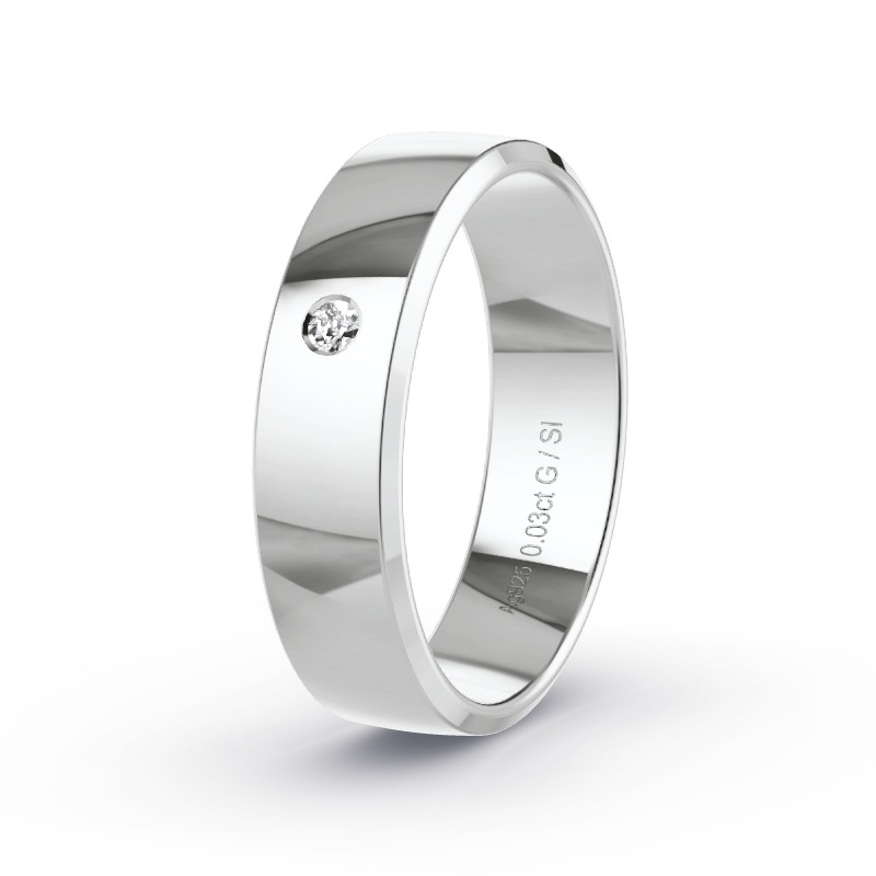 Obrączka ślubna Srebro - 0.03 ct diamentem - Model N°2168 Obrączka ślubna Srebro - 0.03 ct diamentem - Model N°2168