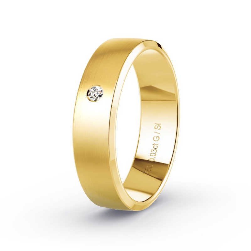 Obrączka ślubna Żółte złoto - 0.03 ct diamentem - Model N°2169 Obrączka ślubna Żółte złoto - 0.03 ct diamentem - Model N°2169