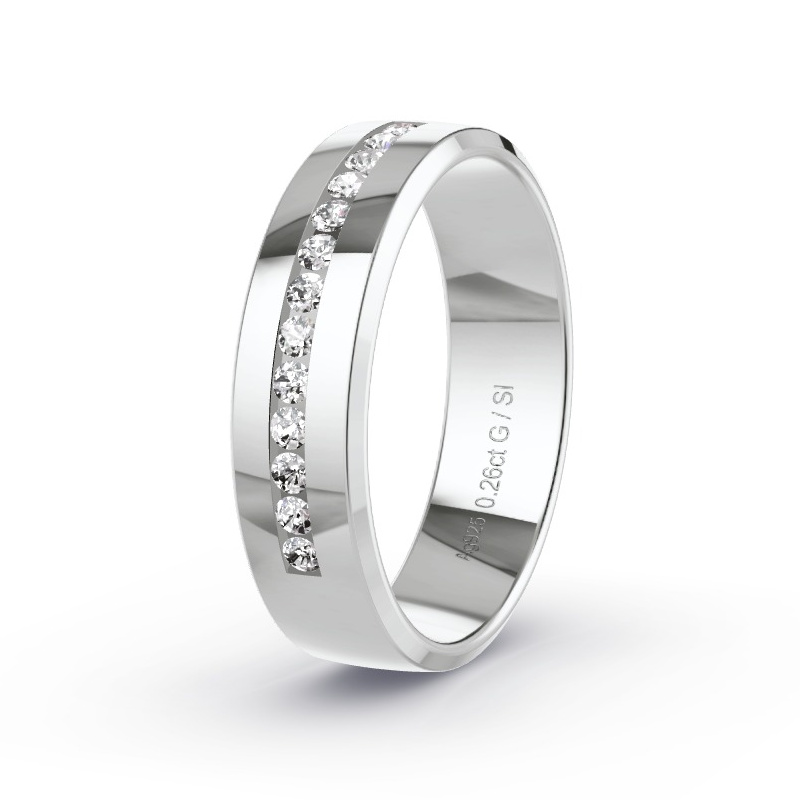 Obrączka ślubna Srebro - 0.26 ct diamentem - Model N°2170 Obrączka ślubna Srebro - 0.26 ct diamentem - Model N°2170