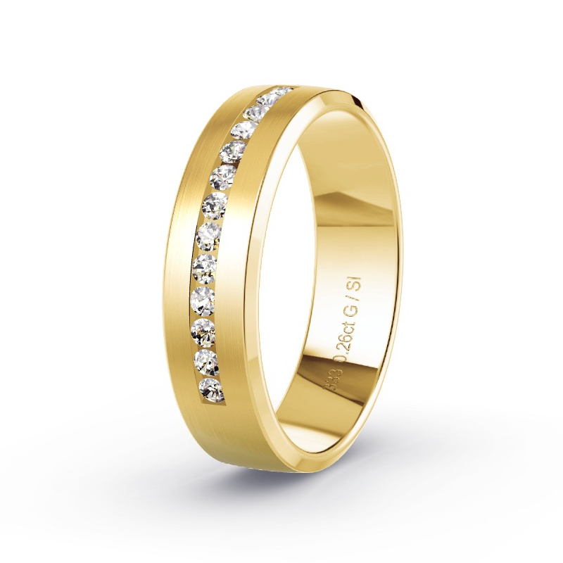 Obrączka ślubna Żółte złoto - 0.26 ct diamentem - Model N°2171 Obrączka ślubna Żółte złoto - 0.26 ct diamentem - Model N°2171