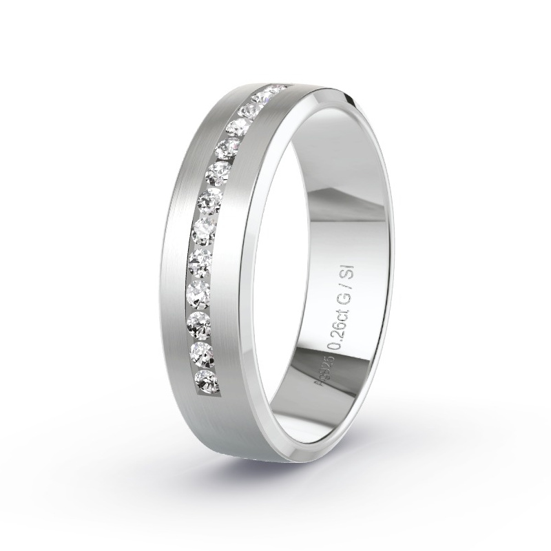 Obrączka ślubna Srebro - 0.26 ct diamentem - Model N°2171 Obrączka ślubna Srebro - 0.26 ct diamentem - Model N°2171