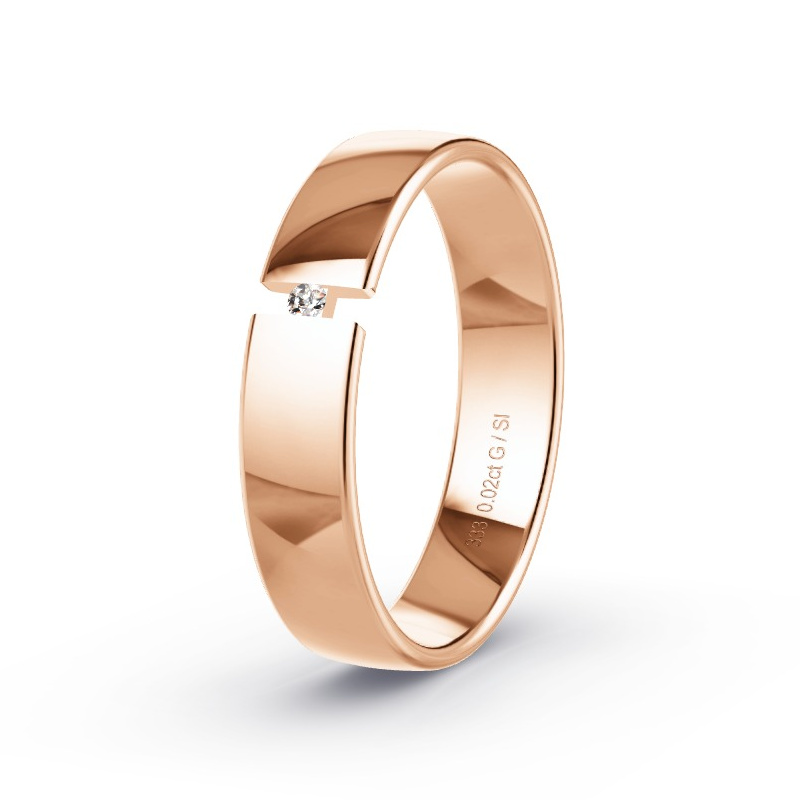 Obrączka ślubna Czerwone złoto - 0.02 ct diamentem - Model N°2172 Obrączka ślubna Czerwone złoto - 0.02 ct diamentem - Model N°2172