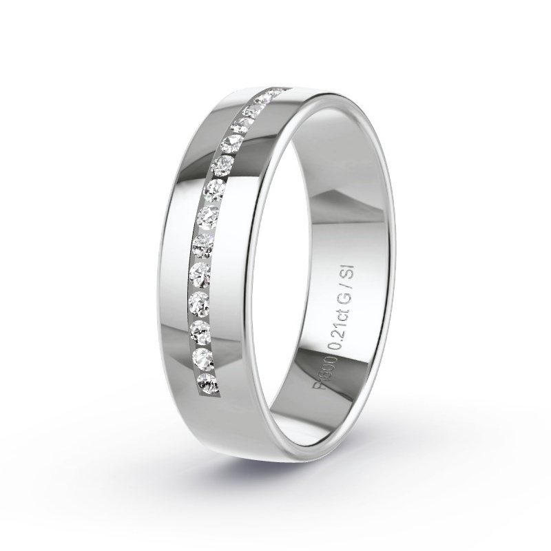 Obrączka ślubna Platyna - 0.21 ct diamentem - Model N°2174 Obrączka ślubna Platyna - 0.21 ct diamentem - Model N°2174