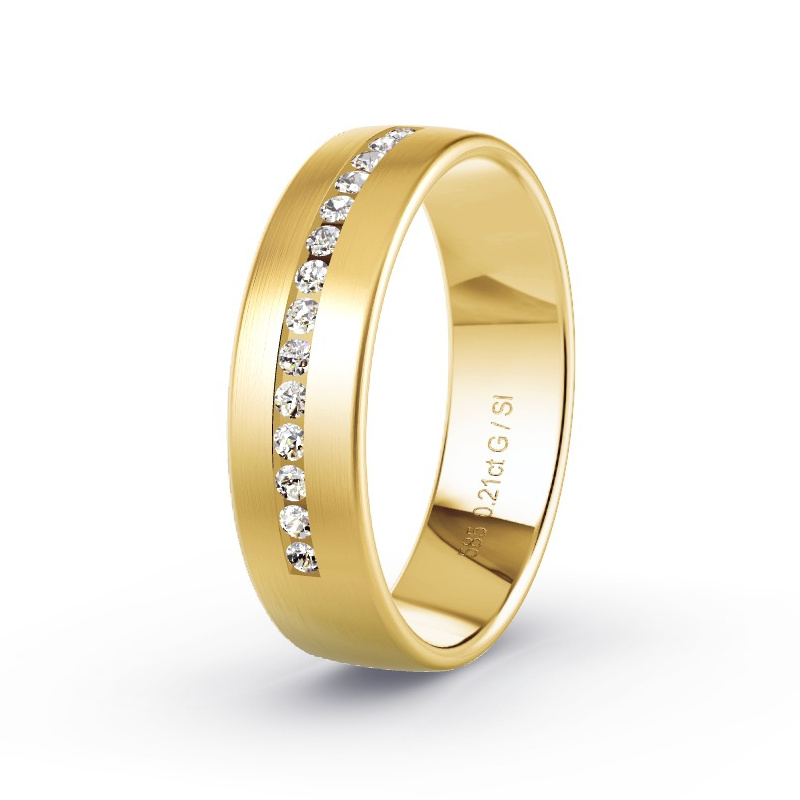 Obrączka ślubna Żółte złoto - 0.21 ct diamentem - Model N°2175 Obrączka ślubna Żółte złoto - 0.21 ct diamentem - Model N°2175