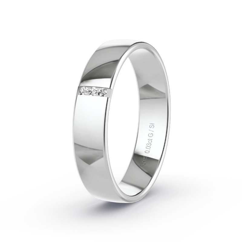Obrączka ślubna Srebro - 0.03 ct diamentem - Model N°2176 Obrączka ślubna Srebro - 0.03 ct diamentem - Model N°2176