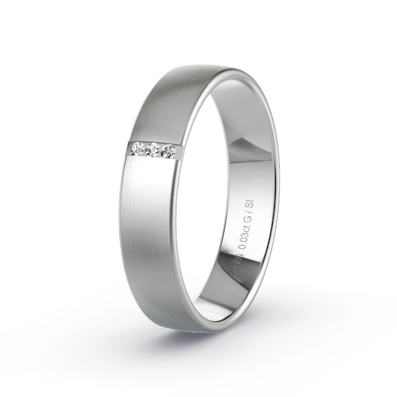 Obrączka ślubna Pallad - 0.03 ct diamentem - Model N°2177 Obrączka ślubna Pallad - 0.03 ct diamentem - Model N°2177