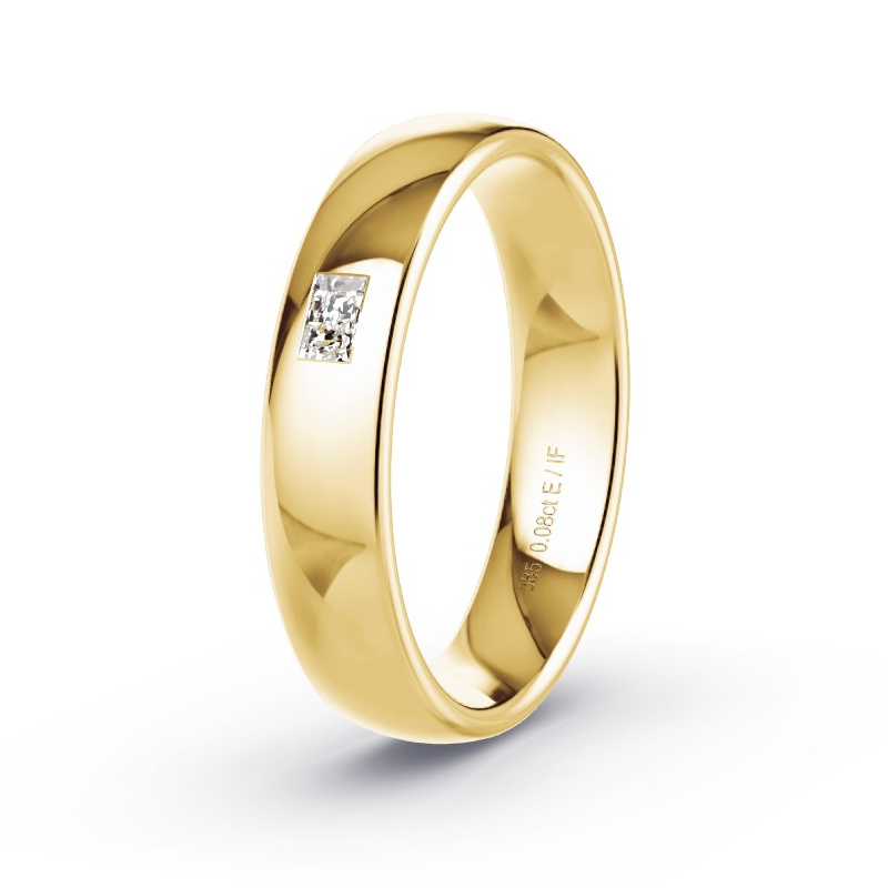 Obrączka ślubna Żółte złoto - 0.08 ct diamentem - Model N°2178 Obrączka ślubna Żółte złoto - 0.08 ct diamentem - Model N°2178