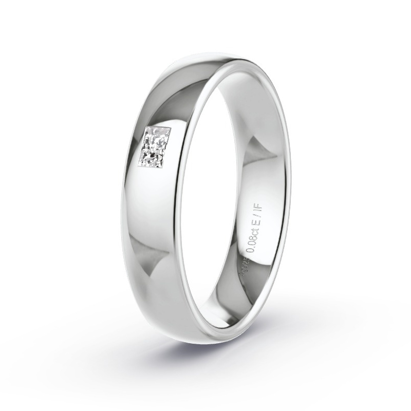 Obrączka ślubna Srebro - 0.08 ct diamentem - Model N°2178 Obrączka ślubna Srebro - 0.08 ct diamentem - Model N°2178