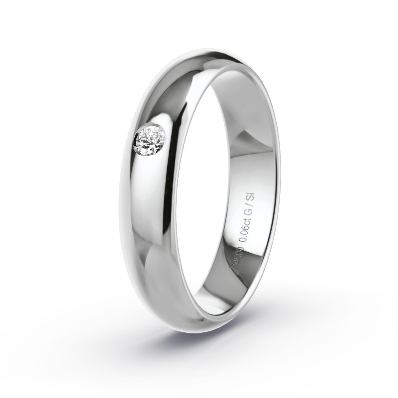 Obrączka ślubna Pallad - 0.06 ct diamentem - Model N°2180 Obrączka ślubna Pallad - 0.06 ct diamentem - Model N°2180