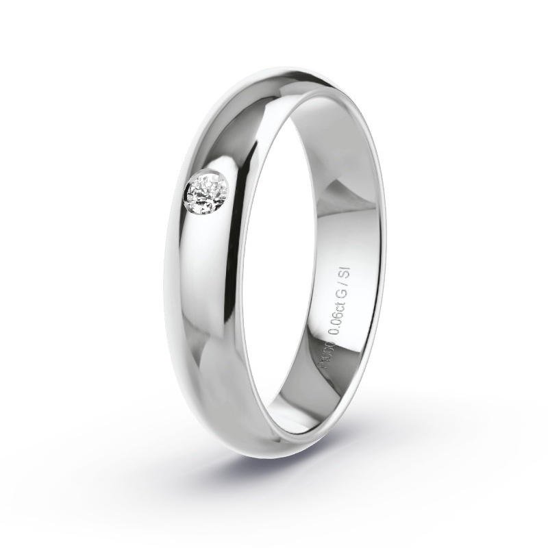 Obrączka ślubna Platyna - 0.06 ct diamentem - Model N°2180 Obrączka ślubna Platyna - 0.06 ct diamentem - Model N°2180