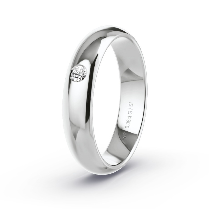 Obrączka ślubna Srebro - 0.06 ct diamentem - Model N°2180 Obrączka ślubna Srebro - 0.06 ct diamentem - Model N°2180