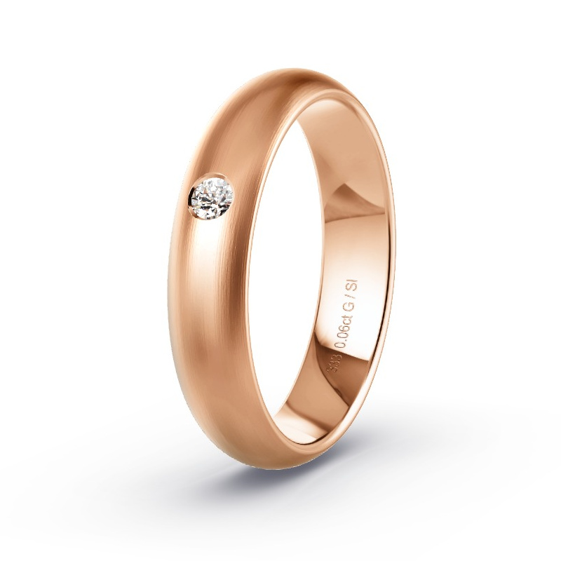 Obrączka ślubna Czerwone złoto - 0.06 ct diamentem - Model N°2181 Obrączka ślubna Czerwone złoto - 0.06 ct diamentem - Model N°2181