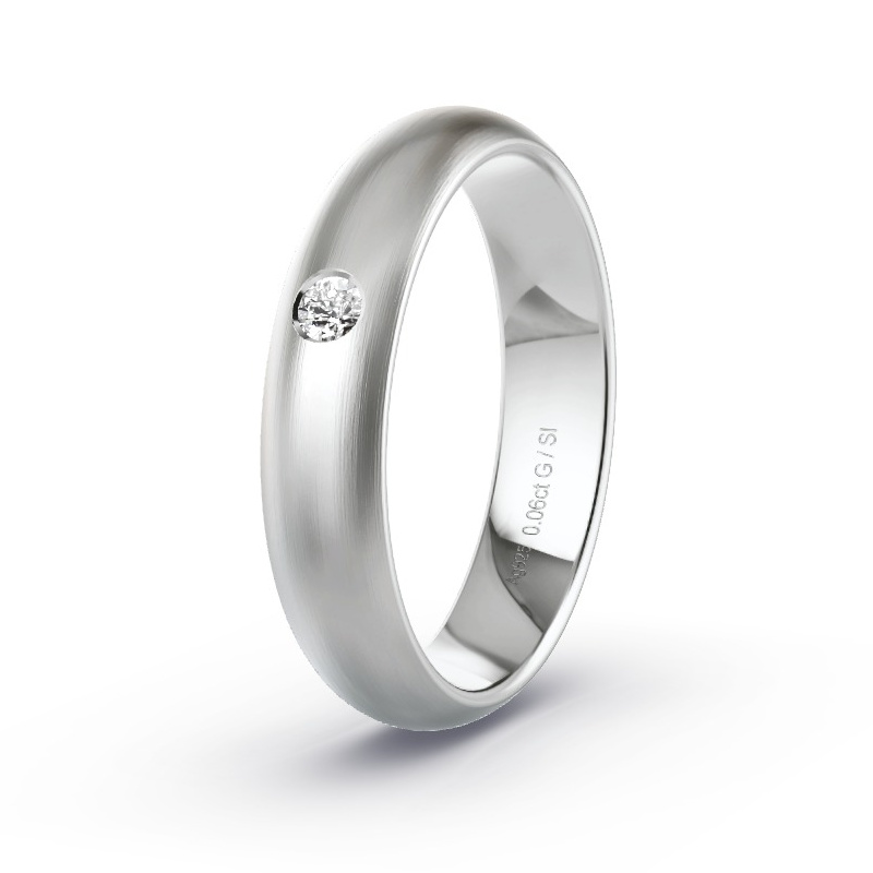 Obrączka ślubna Srebro - 0.06 ct diamentem - Model N°2181 Obrączka ślubna Srebro - 0.06 ct diamentem - Model N°2181