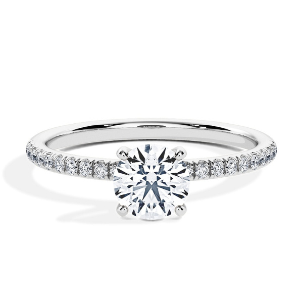 Pierścionek zaręczynowy Białe złoto - 0.35 ct Brylant - Model N°3013, Pavé