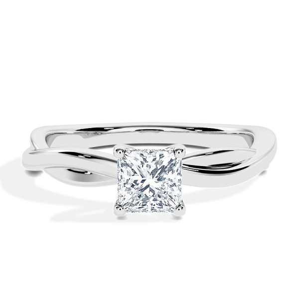 Pierścionek zaręczynowy Białe złoto - 0.30 ct Princess - Model N°3016, Solitaire