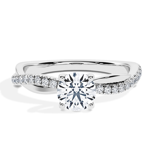 Pierścionek zaręczynowy Białe złoto - 0.60 ct Brylant - Model N°3016, Pavé