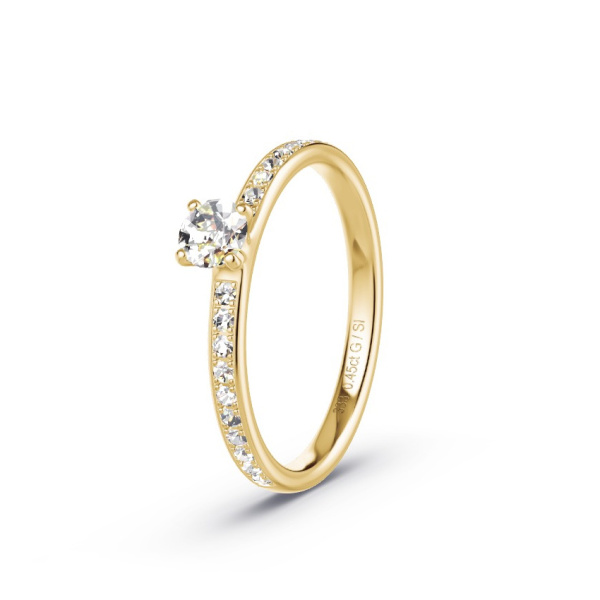 Pierścionek zaręczynowy Żółte złoto 333 - 0.45 ct diamentem - Model N°3002 S