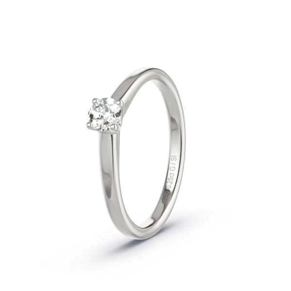 Pierścionek zaręczynowy Białe złoto 585 - 0.25 ct diamentem - Model N°3006