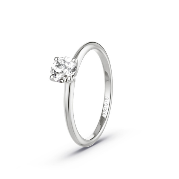 Pierścionek zaręczynowy Białe złoto 585 - 0.50 ct diamentem - Model N°3011