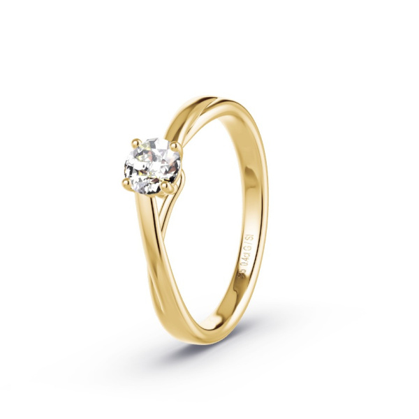 Pierścionek zaręczynowy Żółte złoto 585 - 0.40 ct diamentem - Model N°3104
