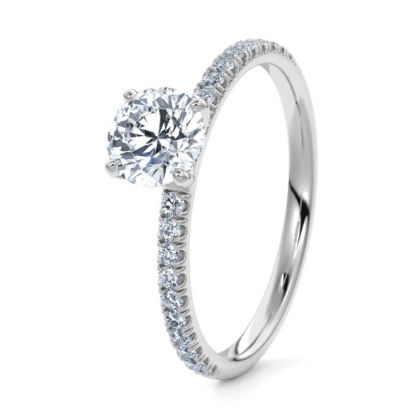 Pierścionek zaręczynowy Białe złoto 333 - 0.35 ct diamentem - Model N°3013 Brylant, Pavé