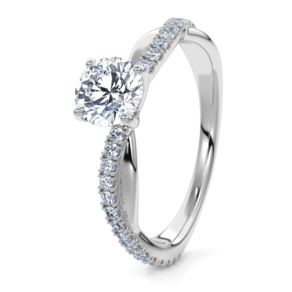 Pierścionek zaręczynowy Białe złoto 333 - 0.60 ct diamentem - Model N°3016 Brylant, Pavé