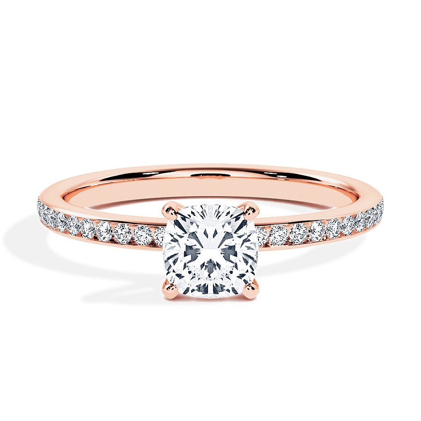 Pierścionek zaręczynowy Różowe złoto - 0.70 ct Cushion - Model N°3013, Kanał
