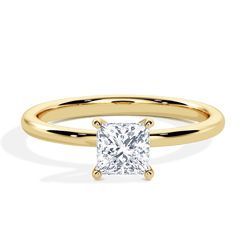 Pierścionek zaręczynowy Żółte złoto - 0.30 ct Princess - Model N°3013, Solitaire Pierścionek zaręczynowy Żółte złoto - 0.30 ct Princess - Model N°3013, Solitaire