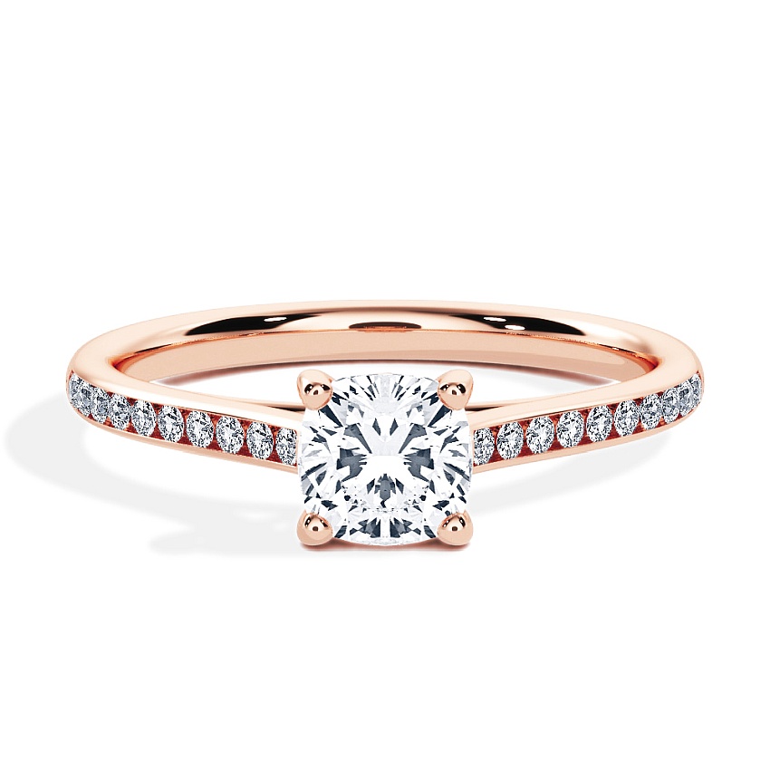 Pierścionek zaręczynowy Czerwone złoto - 0.70 ct Cushion - Model N°3015, Kanał