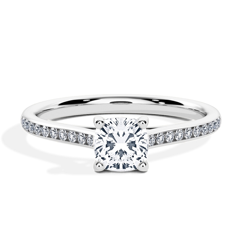 Pierścionek zaręczynowy Białe złoto - 0.70 ct Cushion - Model N°3015, Kanał