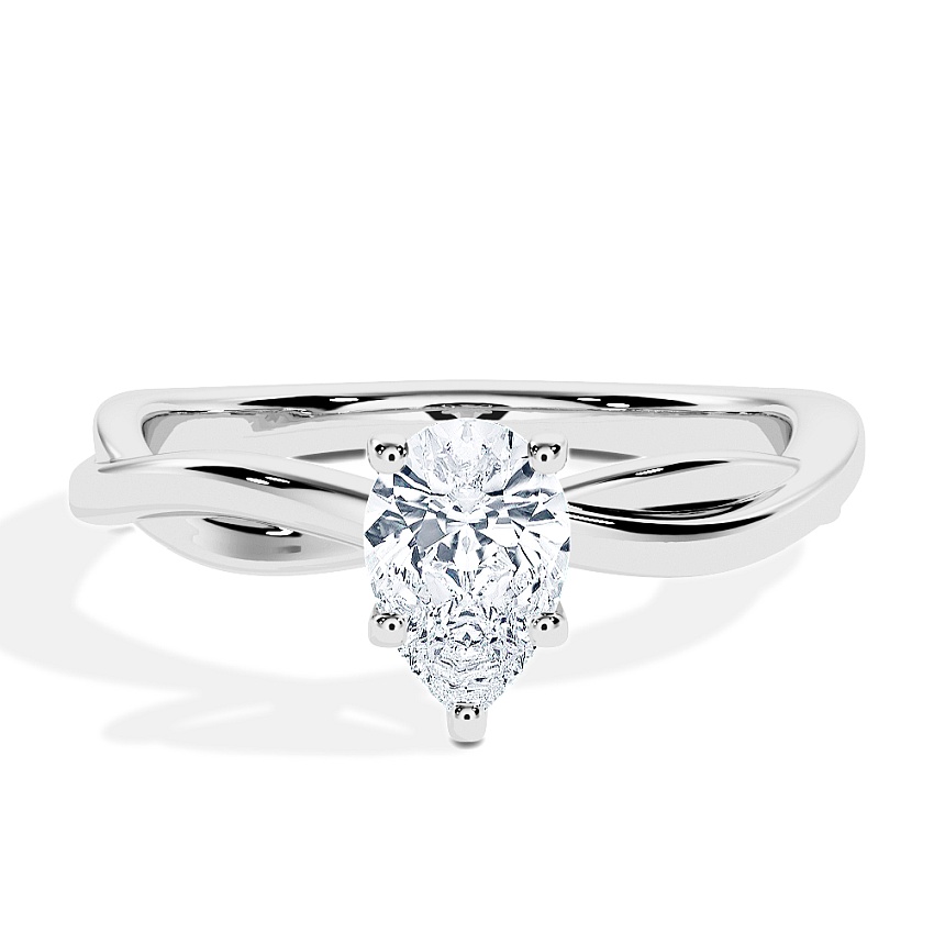 Pierścionek zaręczynowy Białe złoto - 0.30 ct Łezka - Model N°3016, Solitaire